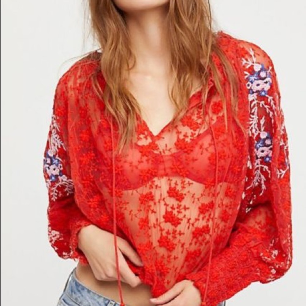 Free People Jubilee Sheer Blouse, NWT, Size SMALL